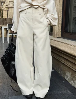 Tan Barrel Leg Pants