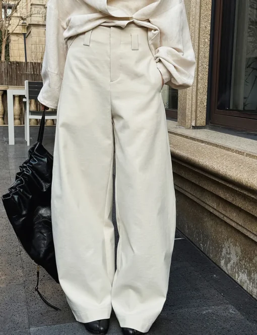 Tan Barrel Leg Pants