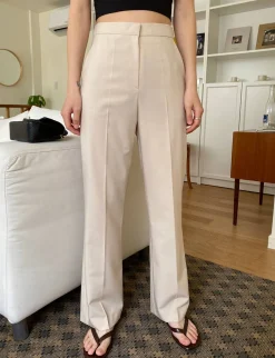 Tan Straight Suit Trousers