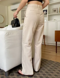 Tan Straight Suit Trousers