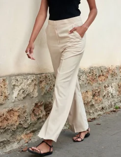 Tan Straight Suit Trousers