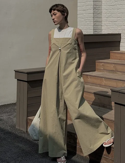 Tan Wide Leg Jumpsuit