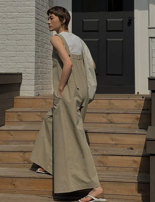 Tan Wide Leg Jumpsuit