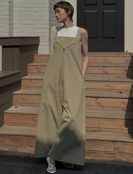 Tan Wide Leg Jumpsuit