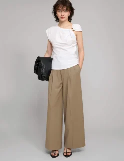 Tan Wide Leg Pants