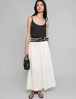 Thea White Double Belted Skirt-BESTSELLER