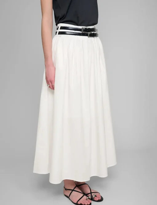 Thea White Double Belted Skirt-BESTSELLER