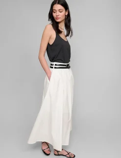 Thea White Double Belted Skirt-BESTSELLER