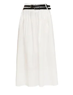 Thea White Double Belted Skirt-BESTSELLER