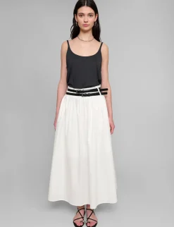 Thea White Double Belted Skirt-BESTSELLER