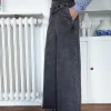 Washed Black Wide-Leg Jeans