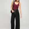 Zip Black Wide-Leg Pants