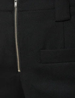 Zip Black Wide-Leg Pants